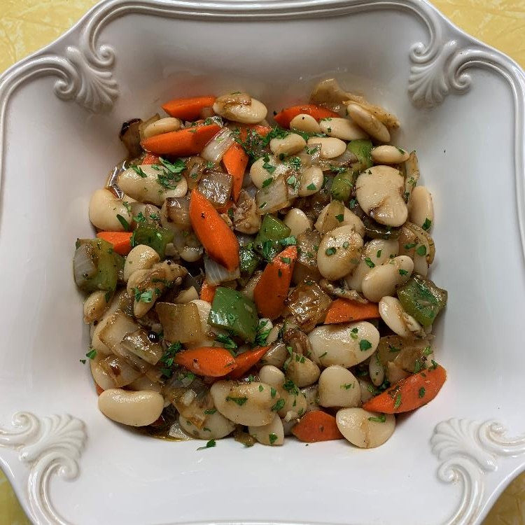 Butter Beans with Applewood Smoked Olive Oil and Cinnamon Pear Balsamic Vinegar