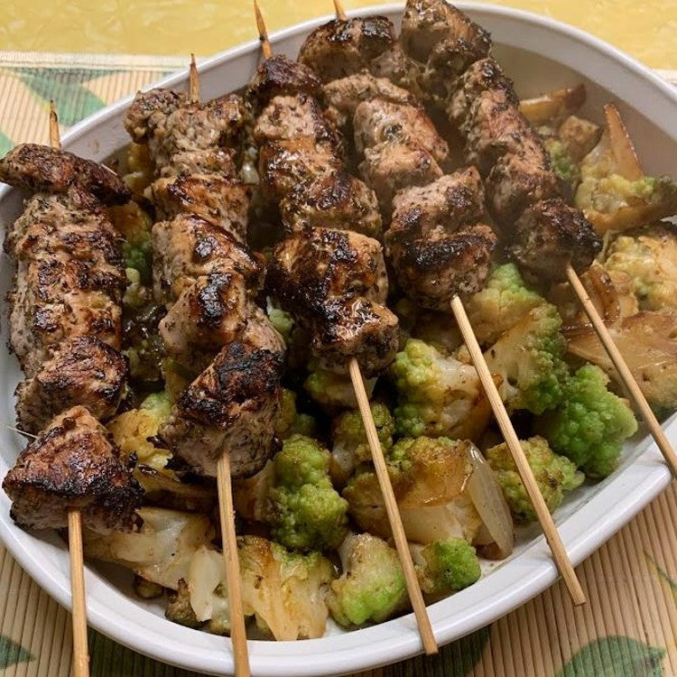 Vanilla and Rosé Pork Souvlaki