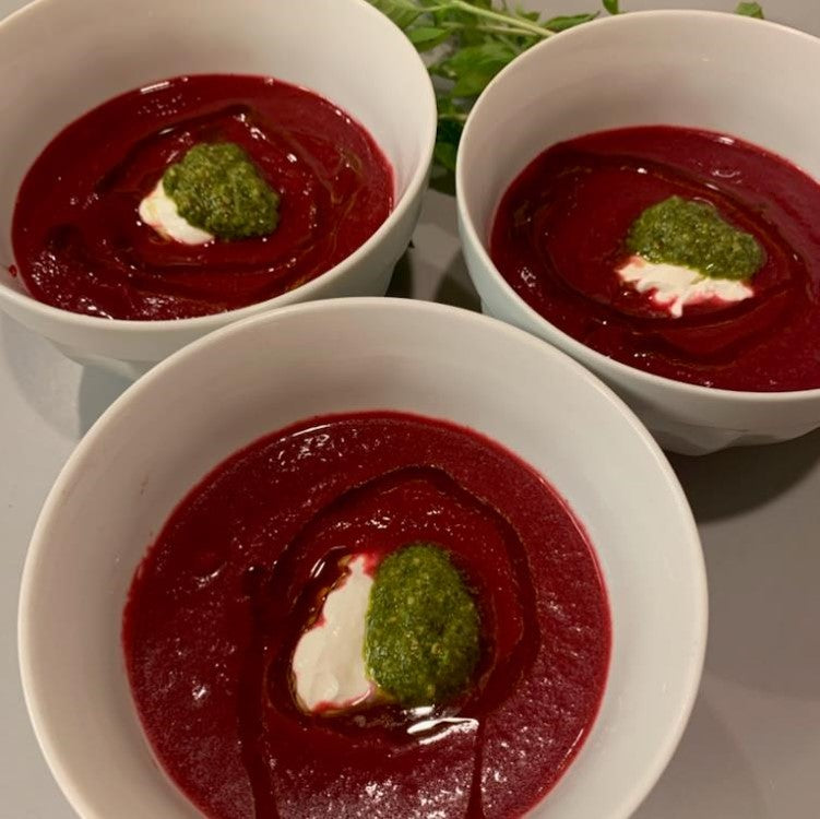 Strawberry-Basil Beet Soup