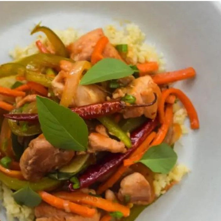 Thai Basil Lemongrass Honey Ginger Chicken Stir-Fry