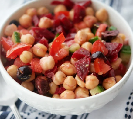 Pomegranate and Blood Orange Mediterranean Chickpea Beet Salad
