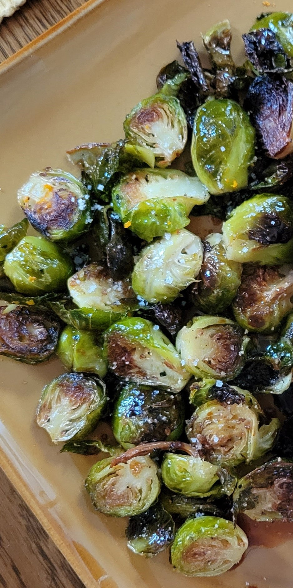 Garlic Mushroom and Satsuma Mandarin Roasted Brussels Sprouts