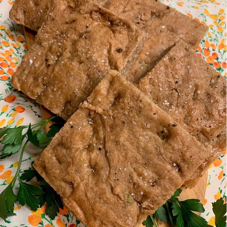 Wild Mushroom and Sage Whole Wheat Focaccia with Pear Apple Glaze