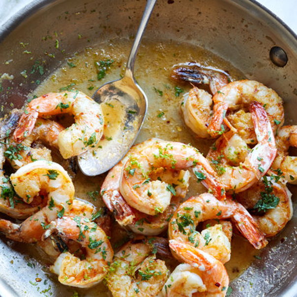 shrimp being sauteed