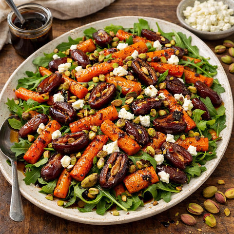 Mediterranean Roasted Carrot & Pistachio Salad