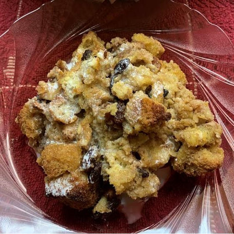 Walnut, Raisin, Vanilla and Rosé Bread Pudding