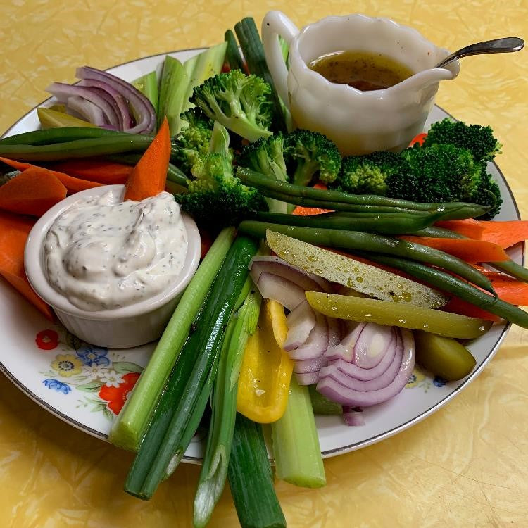 Herbs de Provence and Champagne Vinaigrette and Creamy Herb Sauce for Crudité