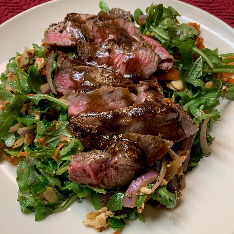 Steak Salad with Basil-Strawberry Vinaigrette