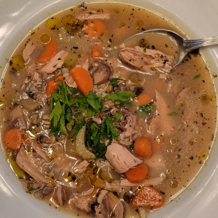 Mediterranean Chicken & Wild Rice Soup