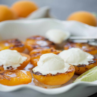 Honey Ginger Lime Grilled Apricots