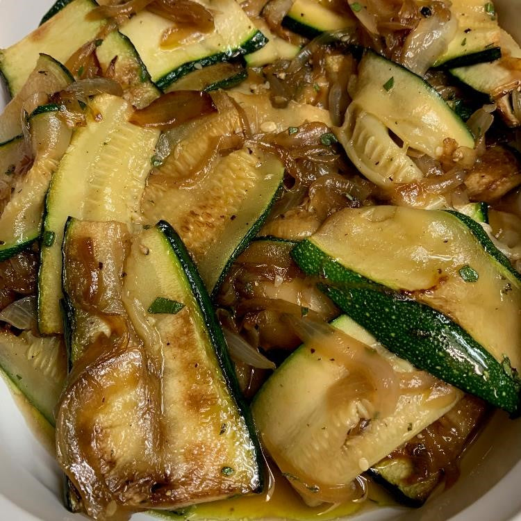 Pear Apple and Wild Mushroom and Sage Zucchini and Caramelized Onions