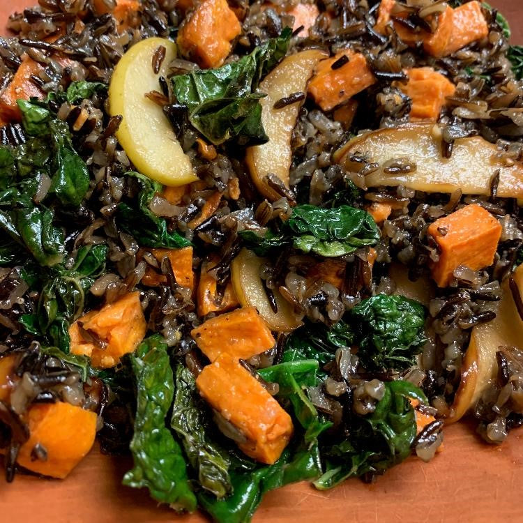 Wild Mushroom and Sage Wild Rice with Pear Apple Dressing