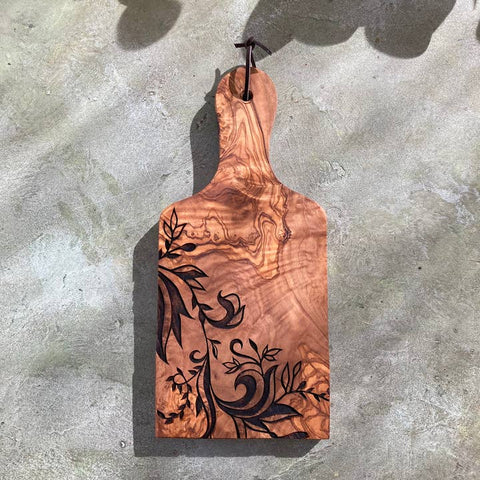 Engraved Olive Wood Cheese Board - Lily