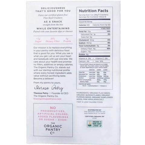 Gluten Free Flaxseed Crackers Pink Himalayan Salt