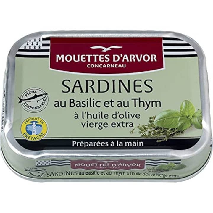 Sardines with Basil & Thyme in Extra Virgin Olive Oil