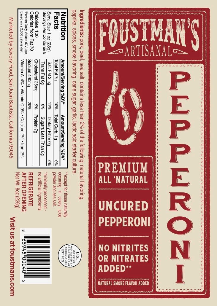 Pepperoni All-Natural Uncured Salami