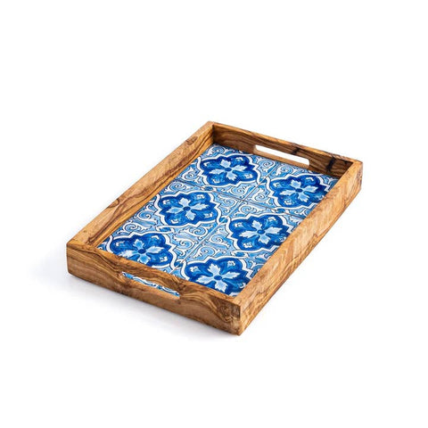 Olive Wood Ceramic Tray