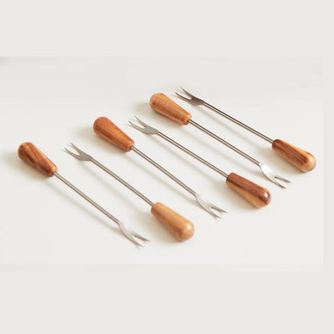Italian Olivewood Aperitivo Forks