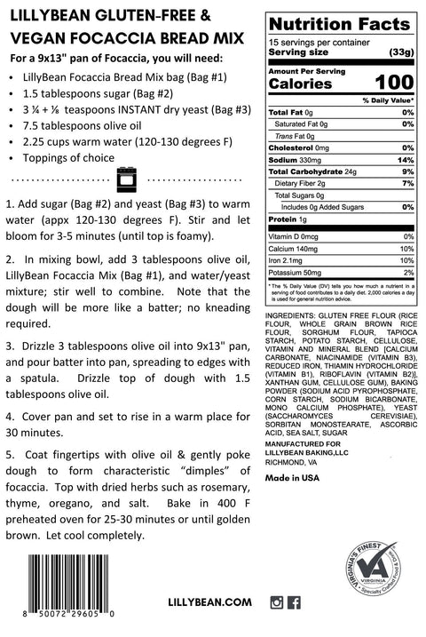 Gluten-Free Focaccia Bread Mix