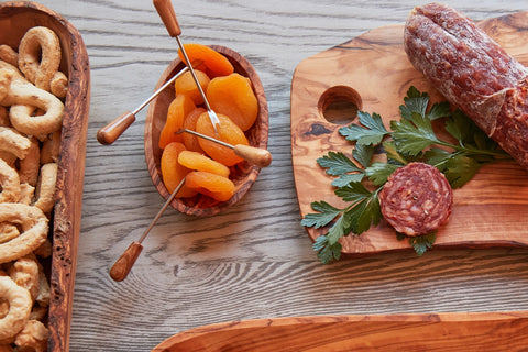 Italian Olivewood Aperitivo Forks