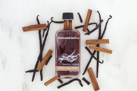 Cinnamon-Vanilla Infused Organic Maple Syrup