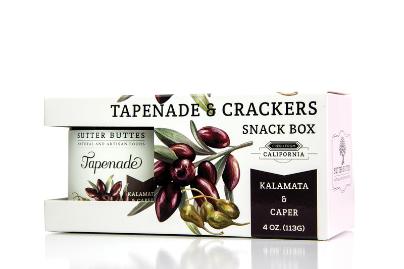 Kalamata and Caper Tapenade & Crackers Snack Box