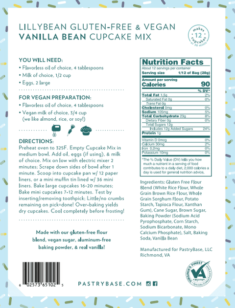 Gluten Free Vanilla Bean Cupcake Mix