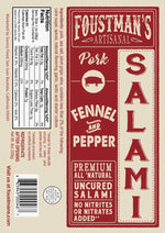 Pork Fennel & Pepper All-Natural Uncured Salami